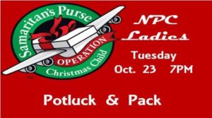 NPC Ladies Potluck & Pack @ NorthPointe Church